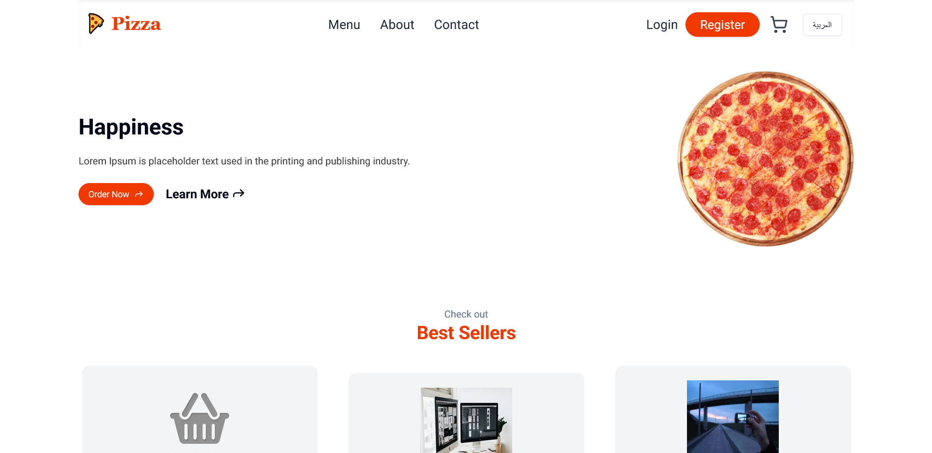 E-Commerce Pizza Site